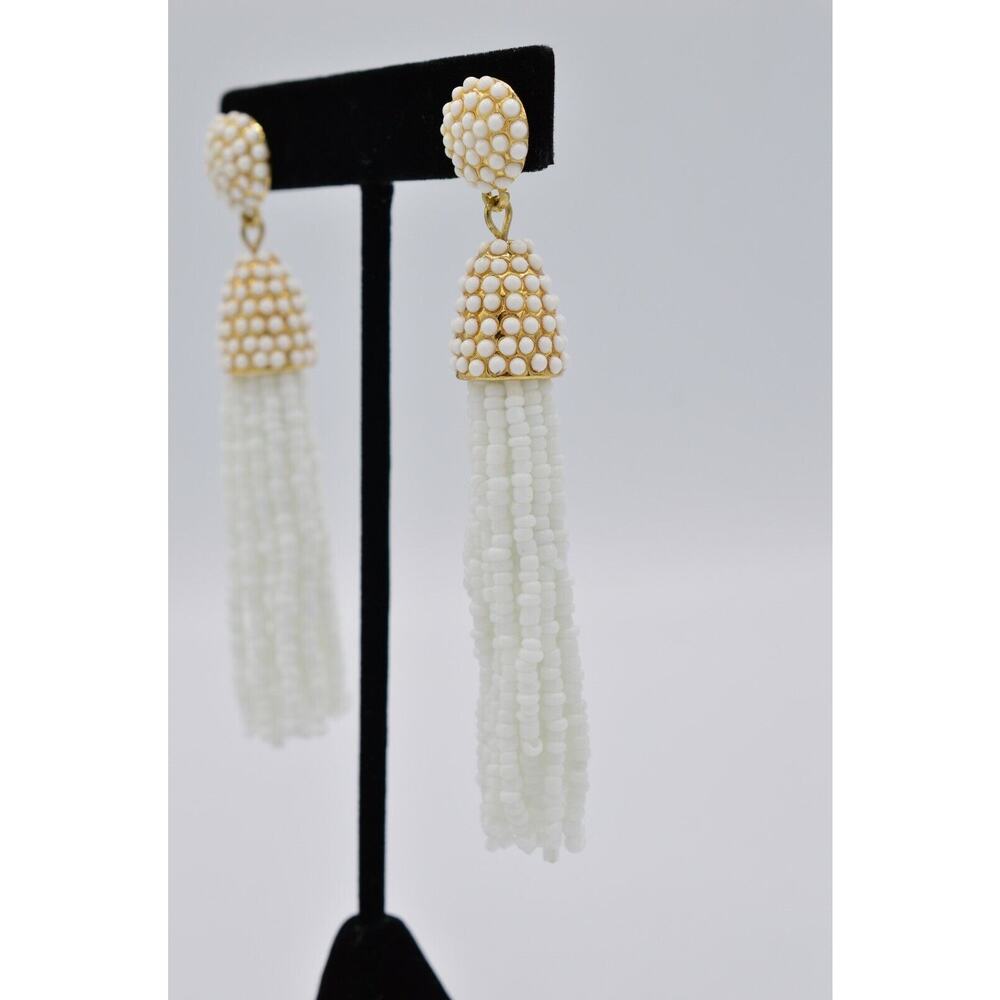 Sugarfix Statement Earrings Drop Dangle White Bea… - image 3